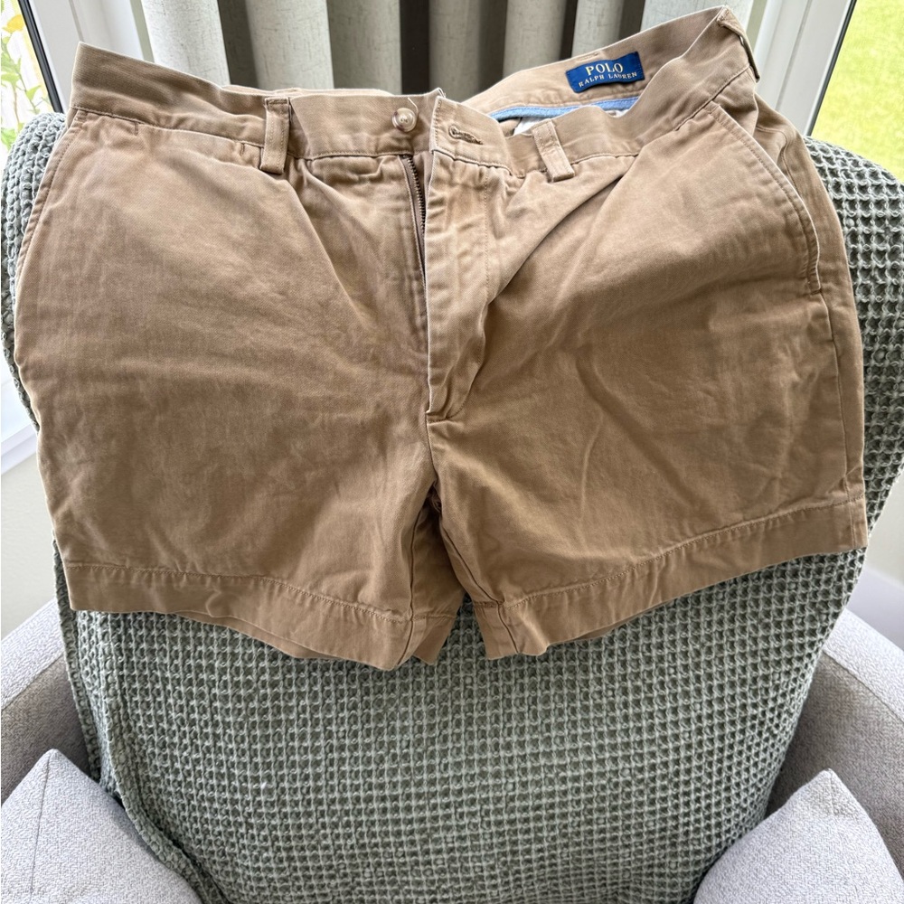 Polo by Ralph Lauren Tan Flat Front Shorts